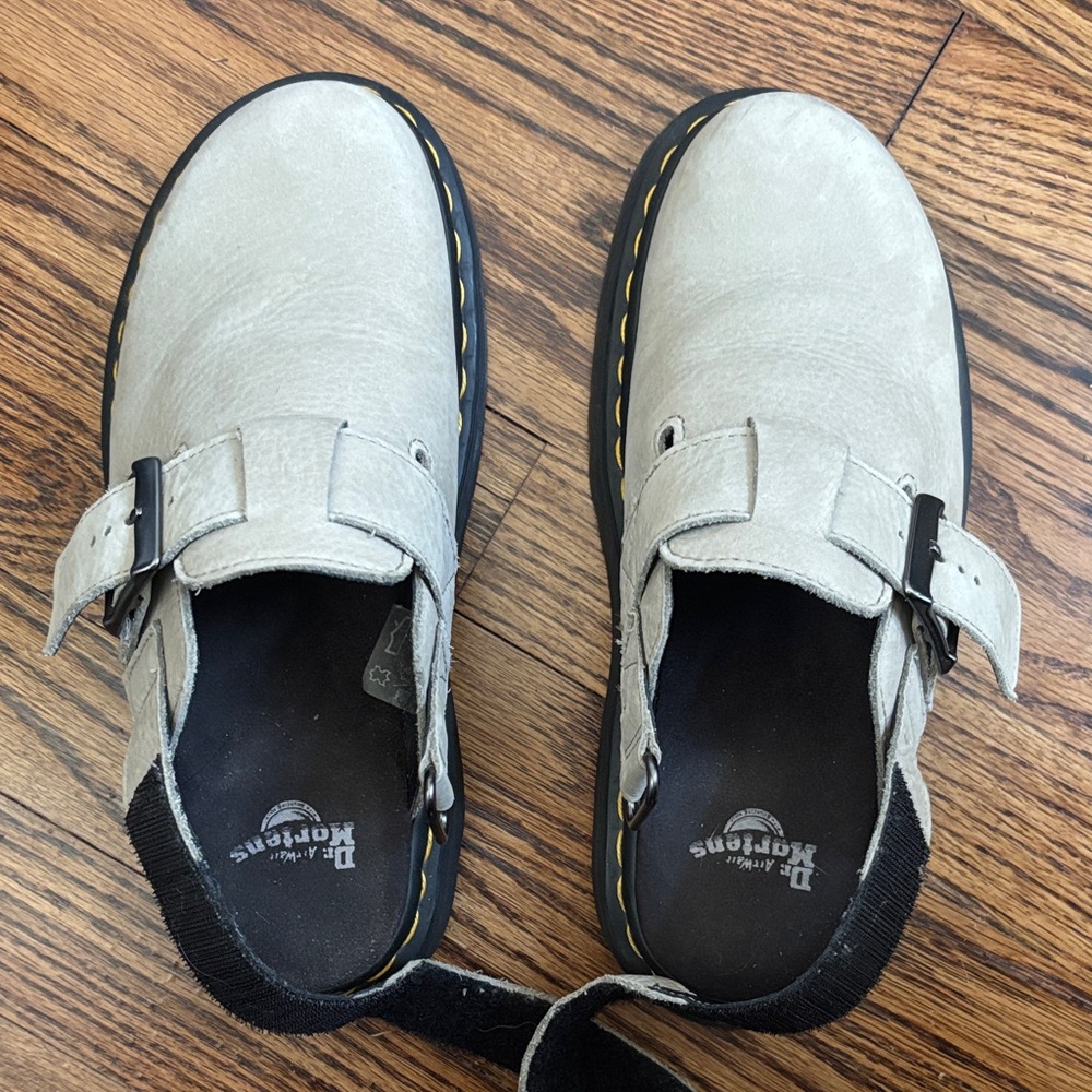 Dr. Martens Light Gray Buckle Shoes